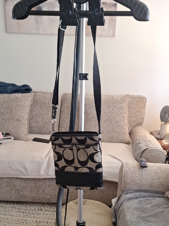 Coach Handbags - Coach Black and Tan Signature Crossbody